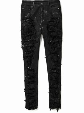 Rick Owens DRKSHDW Detroit high-rise ripped jeans